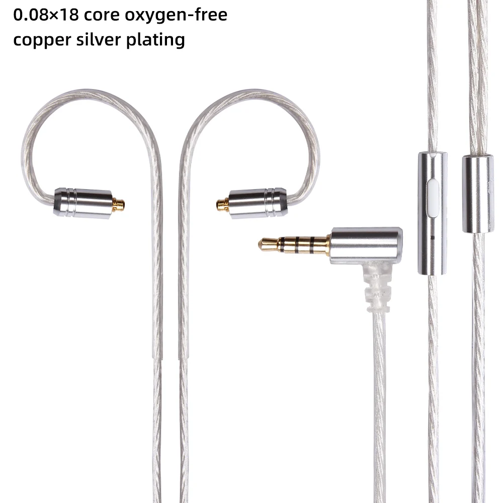 FDBRO 3.5mm 4 Core Upgraded Silver Plated Earphone Cable With MMCX Headphone Wire for SE215 SE535 Ie80s Ie8I Ie8 A2DC LS50 LS70 |