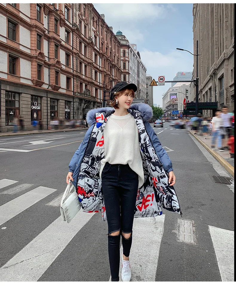 Winter Korean-style WOMEN'S Cotton Padded Clothing Women's Long Large Size Short Loose-Fit Cotton-padded Jacket down Jacket