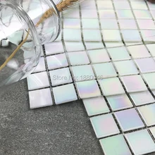 1 коробка 10 штук белый Mirage Art стеклянная мозаика самоклеящаяся мозаичная плитка лист для кухонного интерьера стеклянная мозаика плитка для ванной комнаты