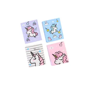 

4PCS Note Pads Note Paper Cartoon Unicorn Creative Pad Paper Self-stick Notes Sticky Notepad for Leaving Words Taking Notes