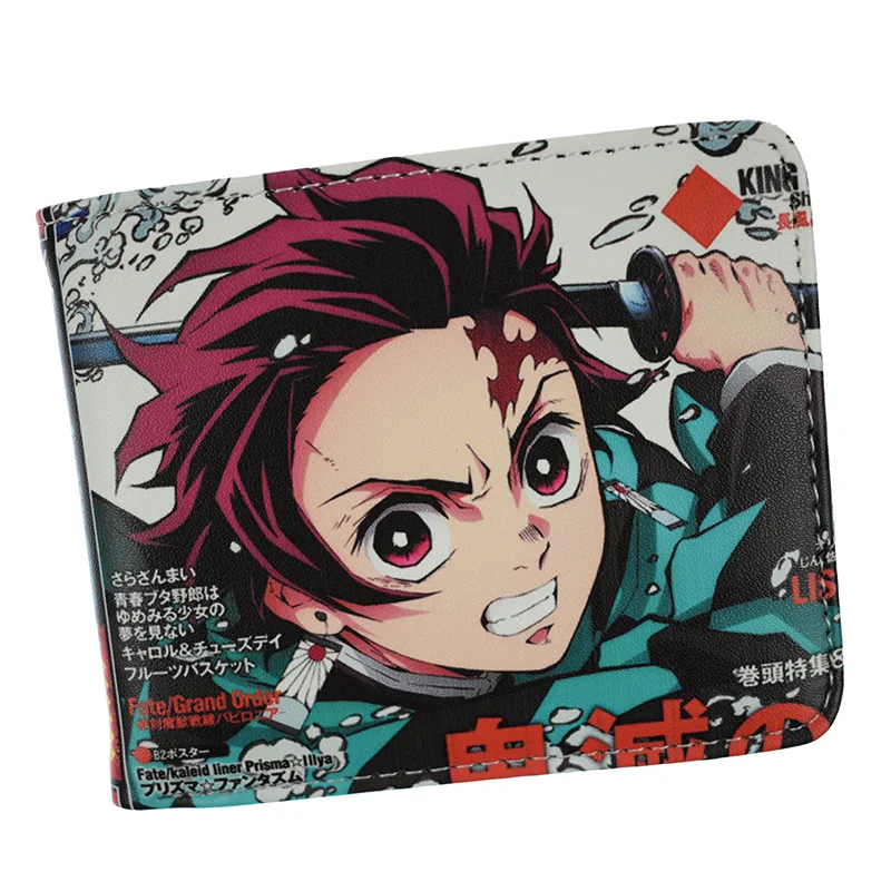 Короткий кошелек с карманом для монет аниме рассекающий демонов Kimetsu No Yaiba Tanjiro