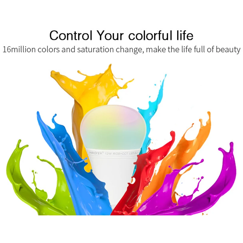 FUT105 E27 12 Вт RGB + CCT светодиодный смарт лампочки Беспроводной затемнения светильник