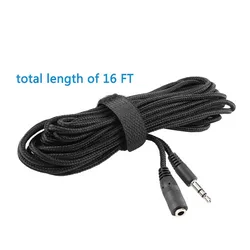Premium 16Ft Audio Stereo Extension Cable - 3.5mm Male to Female AUX Cord - 5M (Silver)