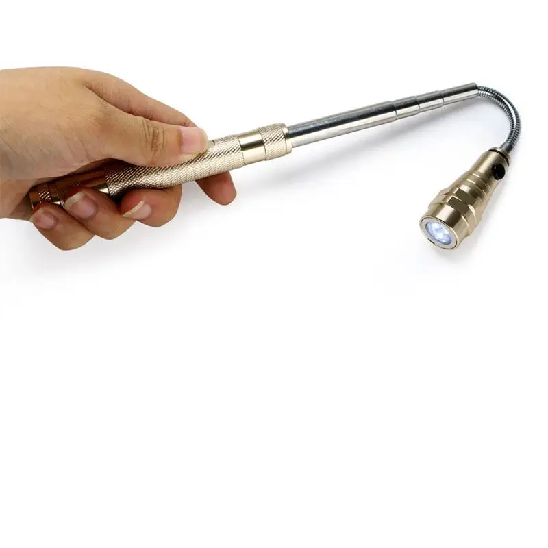 Magnetic Pick up Retractable LED Flashlight Telescopic Extending Torch W/ Magnetized Head Waterproof Pick Up Tool Camping Lamp
