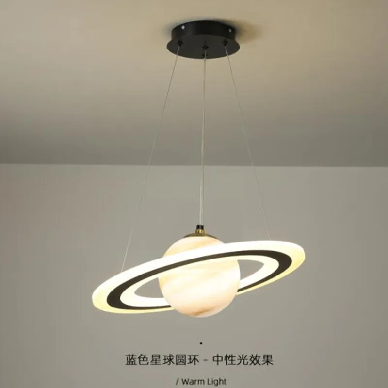 New Pendant Lamp Led Designer Planet Children Room Glass Ball Creative Boy Girl Living Bedroom Space Reading Indoor Decor Light | Лампы и