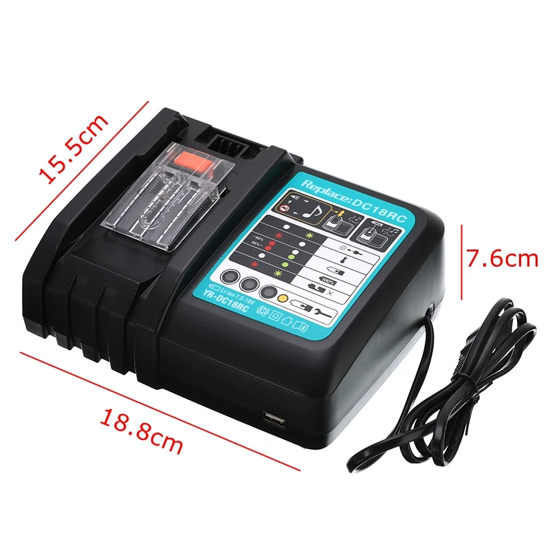 Двойной/один usb порты зарядное устройство ЕС Разъем для Makita 7.2V14.4V 18 в DC18RD DC18RC BL1860 BL1840 BL1830 4A электроинструмент