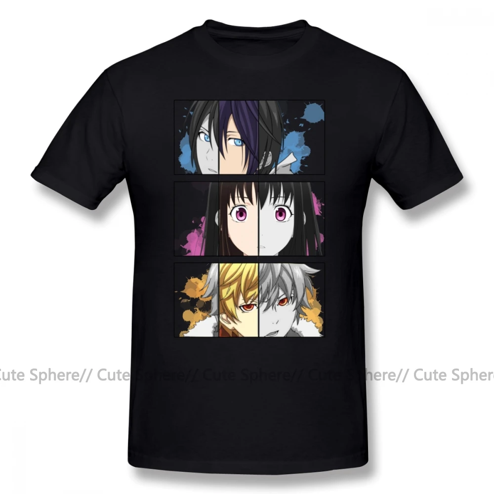 Футболка Noragami, футболка норагами, принт, 100 хлопок, Мужская футболка, 6xl, короткий рукав, милая Пляжная футболка - Цвет: Black