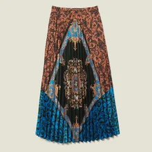 Женская плиссированная юбка новая многоцветная с принтом на молнии винтажные женские юбки осень зима