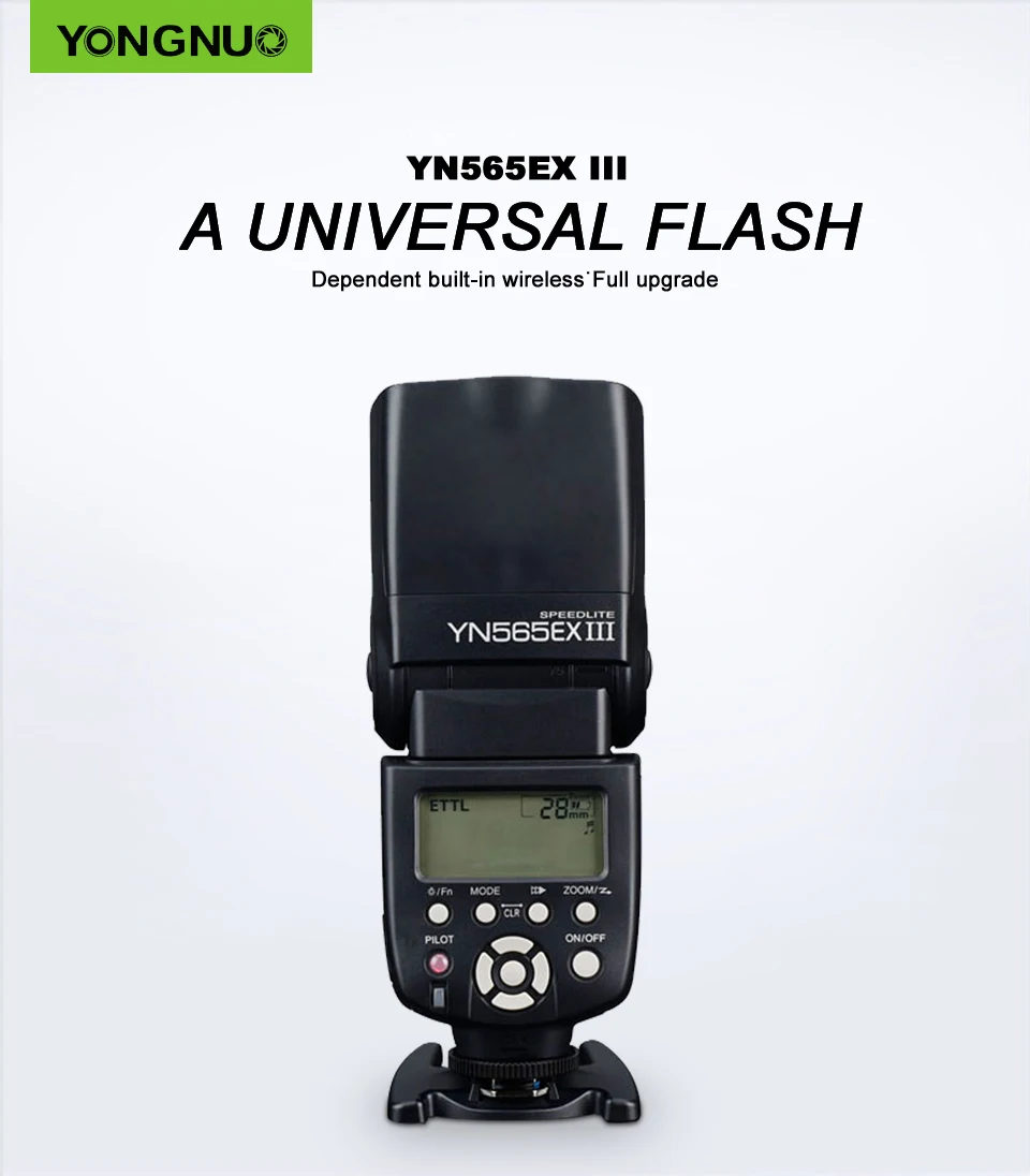 Светодиодная лампа для видеосъемки YONGNUO YN565EX III ttl Вспышка Speedlite для Canon 1100d 650d 600d YN565EX для Nikon D3300 D3100 D5200 D800 D750 D7100 камеры