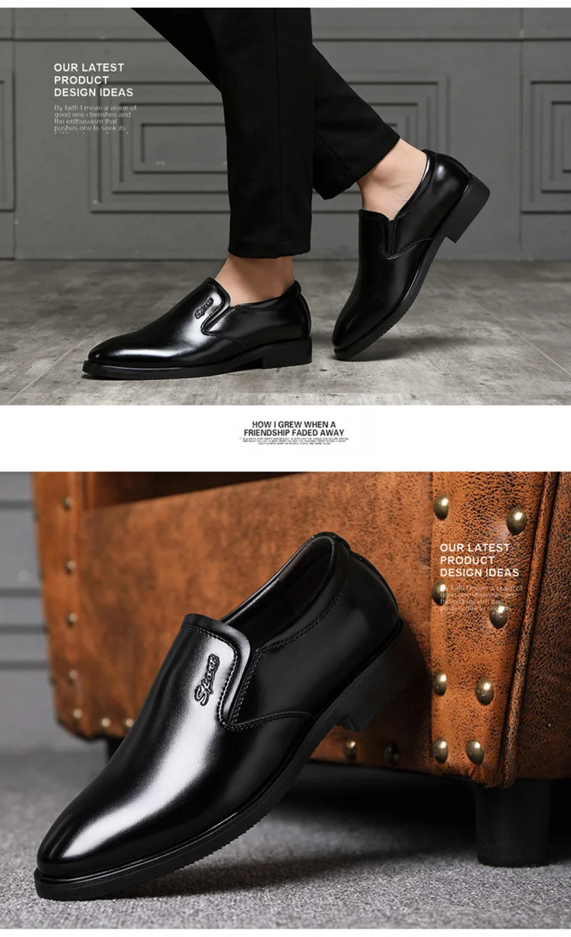 Новая модная обувь из натуральной кожи мужская деловая обувь мужская черная кожаная обувь мужская повседневная обувь Лоферы мягкие удобные A1716