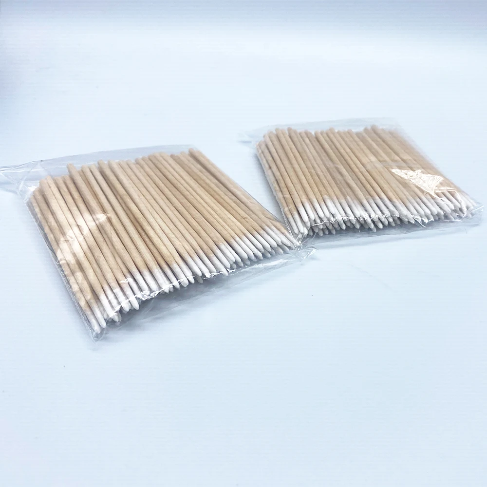 

100 pcs Wood Cotton Swab Eyelash Extension Tools Medical Ear Care Cleaning Wood Sticks Cosmetic Cotton Swab Cotton Buds Tip