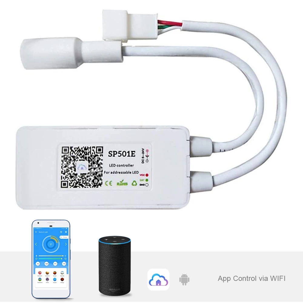 5-20 м SP501E Wifi приложение управление Лер Мечта Цвет WS2811 Светодиодная лента Набор 12 В мощность Aupply Amazon Alexa Smart SPI голосовое приложение управление