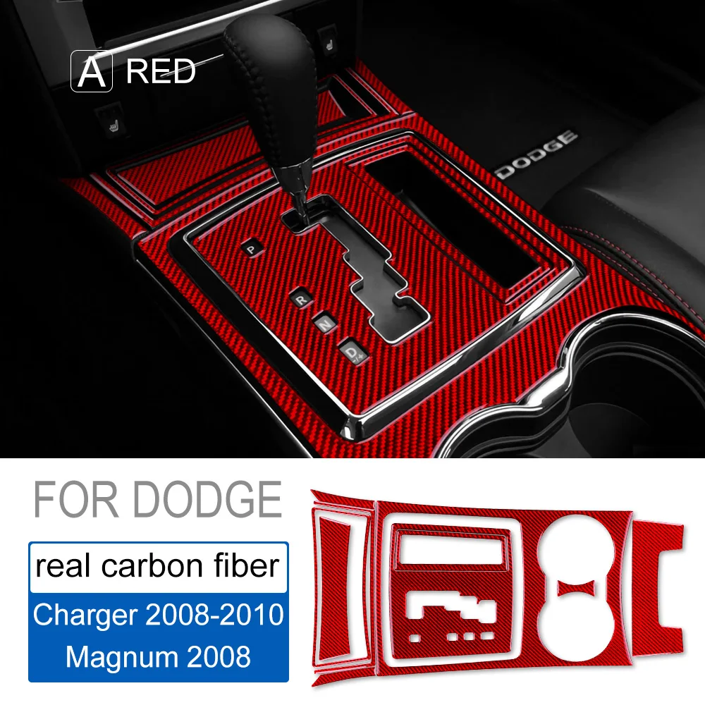 Black Carbon Fiber Interior Door Handle Sticker Trim Kit For Dodge Magnum & Charger 2008-2010 – 16PCS