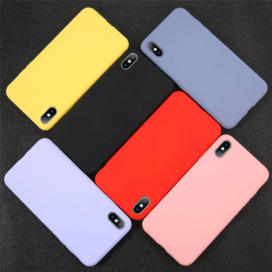 

luxury Silicone Solid Color Case for iPhone XS MAX XR X Candy Color Phone Cases for iPhone X XSMAX 8Plus Soft TPU Shell Cover