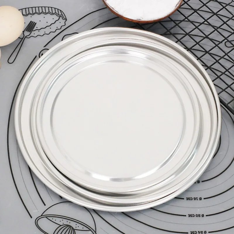 Aluminum Round Pizza Plate Pizza Pan Tray Non-stick Mold Baking Pan Tool Kitchen Cake Baking Mould DIY Bakeware Mold
