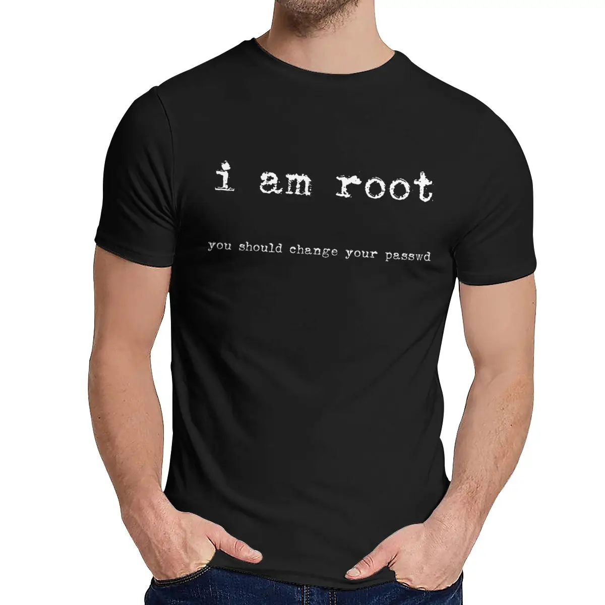 Футболка с круглым вырезом I Am Root Ubuntu Command Line Linux Unix хакерская популярная футболка унисекс из натурального хлопка La Camiseta Лидер продаж - Цвет: Черный
