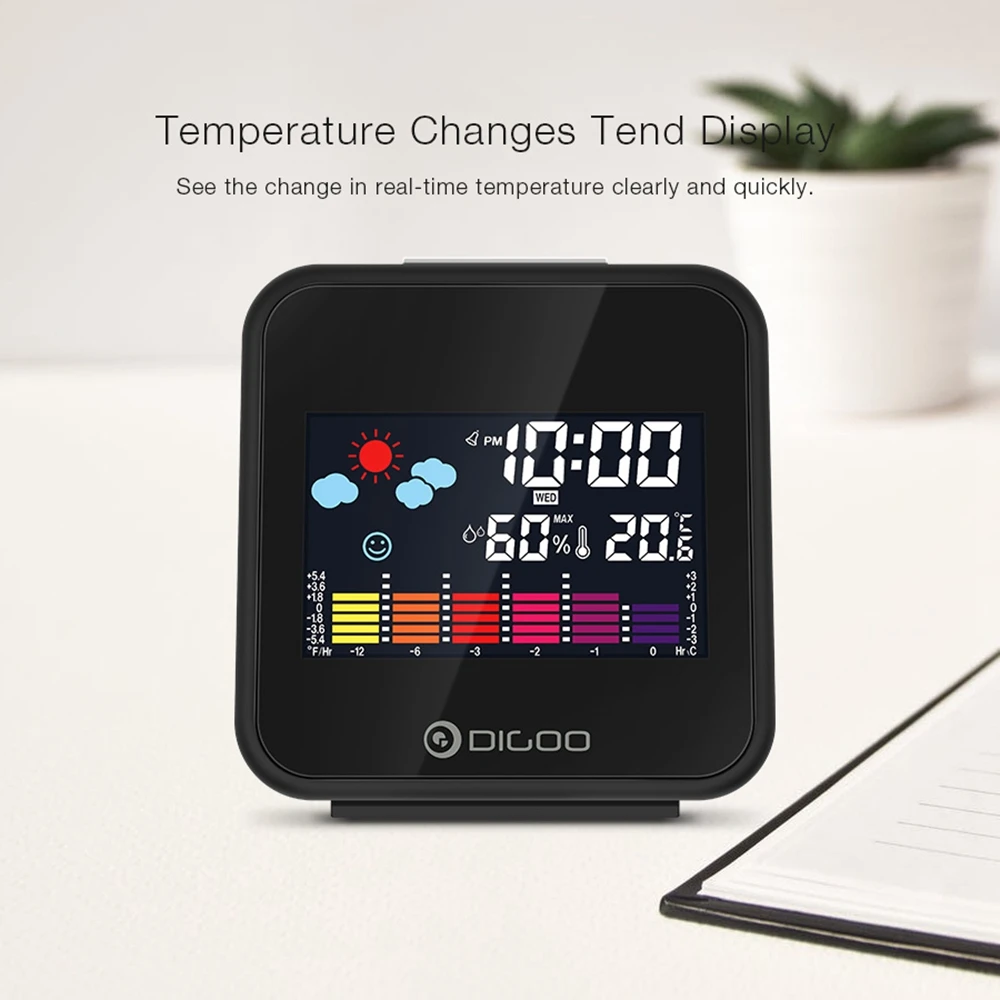 Digoo DG-C15 Смарт Беспроводная метеостанция USB гигрометр Влажность термометр Температура Метеостанция Будильник