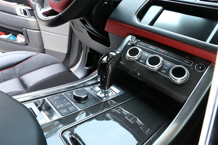 Real Carbon Car Interior Gear Shift Head Cover Fiber For Range Rover Sport- For Jaguar E-PAC EPACE Accessories