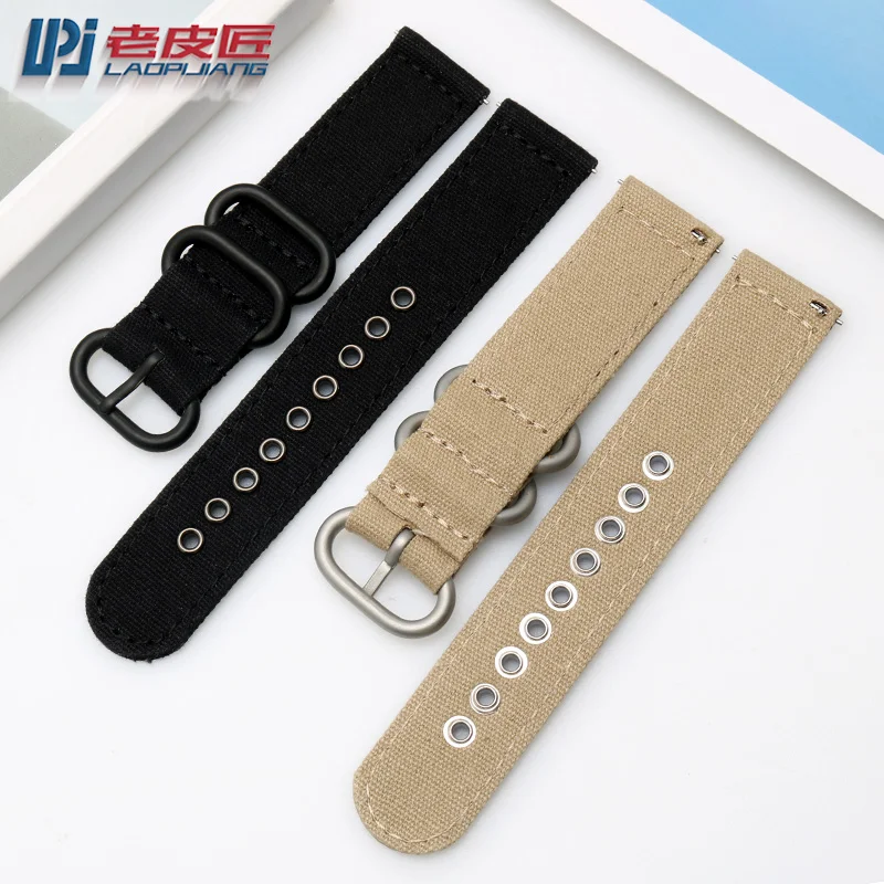 Laopijiang Náilon Pulseiras de Relógio 18 mm 20 mm 22 mm 24 mm Correia Grossa Pulseira de Lona Esporte Barra Liberação Rápida Relógio Banda - Image 4