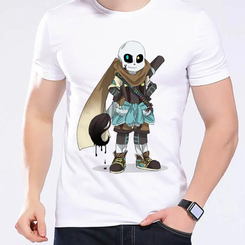 Игра Undertale Футболка мужская Inktale Sans And Papyrus белая футболка Скелет Brother милые топы