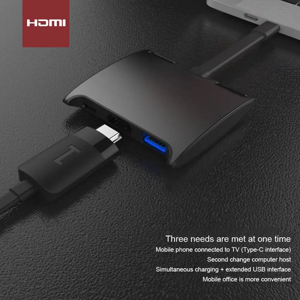 Syle портативный адаптер type-C с разъемом hdmi/usb-c Многофункциональный прочный совместимый адаптер type-c с PD зарядкой