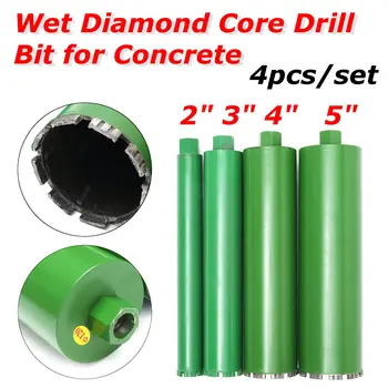 

4Pcs 51/76/102/120mm Diamond Core Drill Bit Wall Concrete Perforator Masonry Drilling For Water Wet Marble Granite Wall Hole