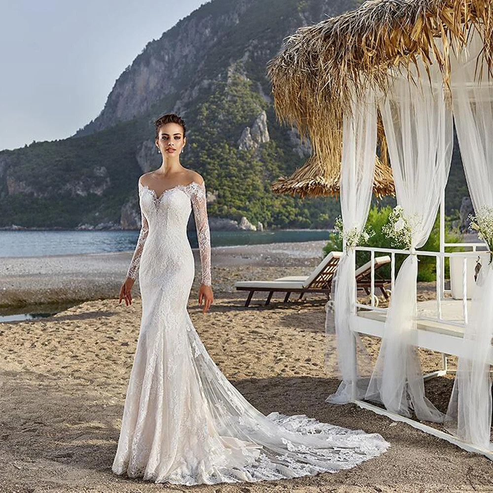 Robe de mariee New arrival 2022 Summer Beach Wedding Dress with Straps