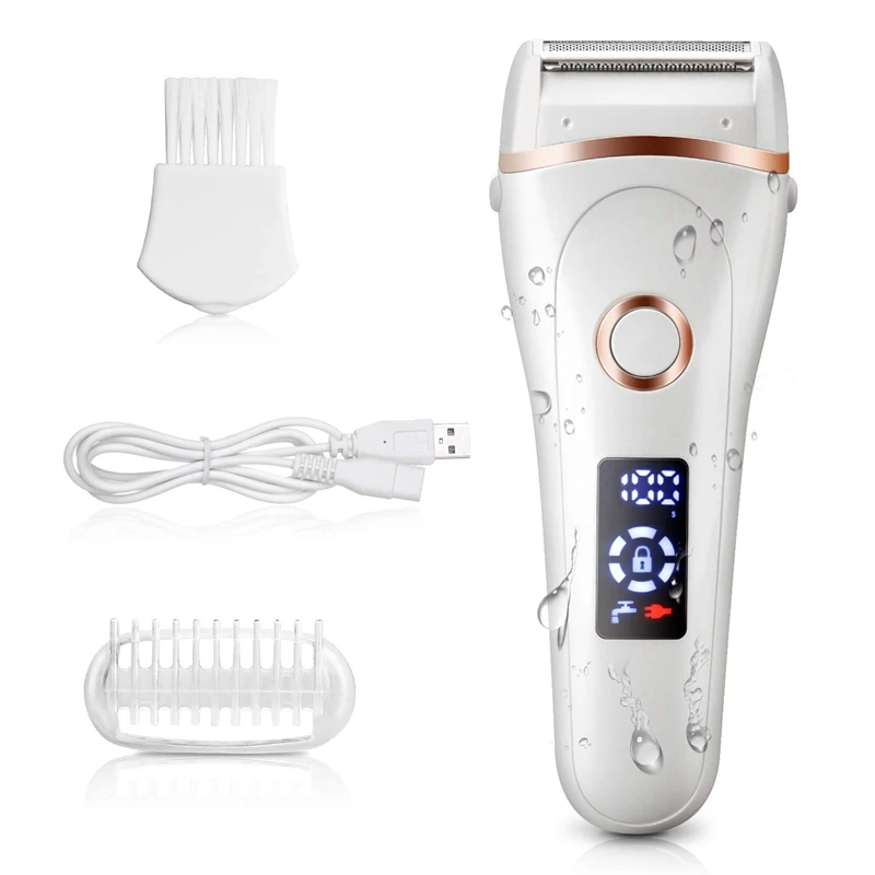 

Women's Electric Razor, Wet and Dry Rechargeable Painless Ladies Electric Razor Body Hair Remover Leg Underarm and Bikini Slimme