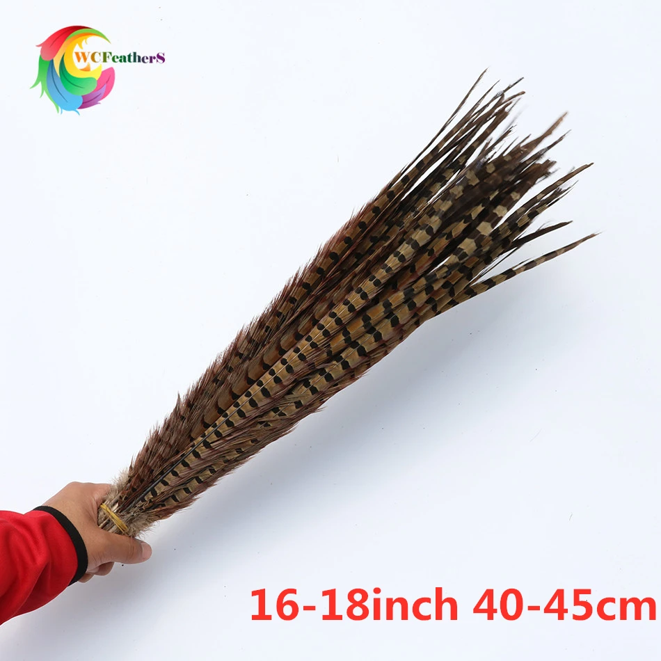 10-26 дюймов/25-65 см натуральные Колечки перья из хвоста фазана куриное перо Свадебная вечеринка Карнавал украшение Плюм - Цвет: 40-45cm