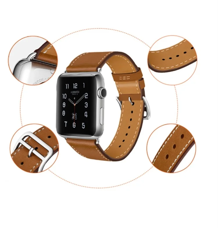 Одинарный Тур ремешок для apple watch серии 5 4 3 2 1 Swift кожаный ремешок для iWatch Наручные Классические ручной работы noir 40 44 мм ремешок