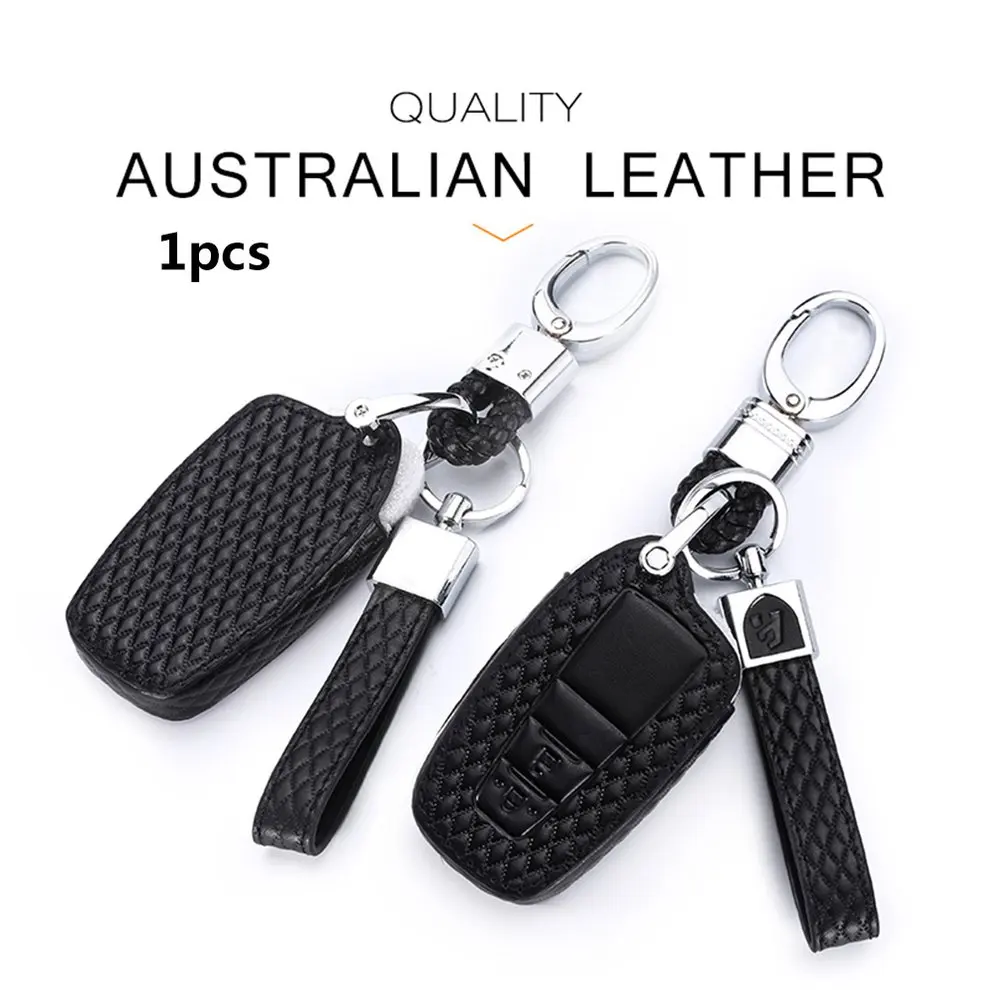 

Mini Black Car Leather Key Holder Remote Cover Case Keyless Entry Remote Control Fob Cover Keychain For Toyota CH-R