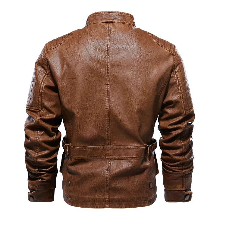 Mountainskin 2021 New Men's Winter Autumn Leather Jacket Men Casual Motorcycle Fashion Multi-pocket PU Coat Brand Clothing SA770 slim fit leather jacket