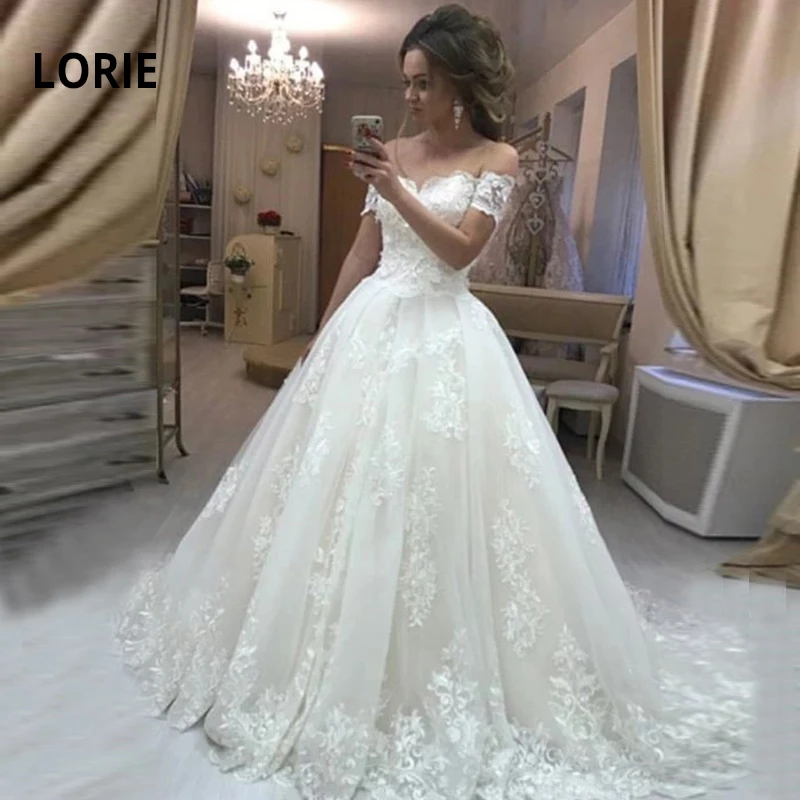 Элегантное кружевное бальное платье LORIE свадебные платья для невесты с открытыми