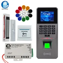 Система контроля допуска к двери отпечатков пальцев биометрическая RFID TCP/IP USB с программным обеспечением Пароль Клавиатура+ блок питания+ электрические замки