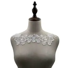 Водорастворимые кружева вышивка, накладной воротник вышивка искусственный шелк полые воротник поддельные воротник DIY кружевные аксессуары