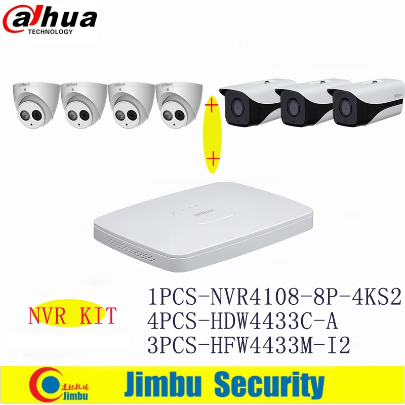 Сетевой видеорегистратор Dahua NVR Kit 1 шт. видео Регистраторы NVR4108 8P 4KS2 ip камеры ONVIF