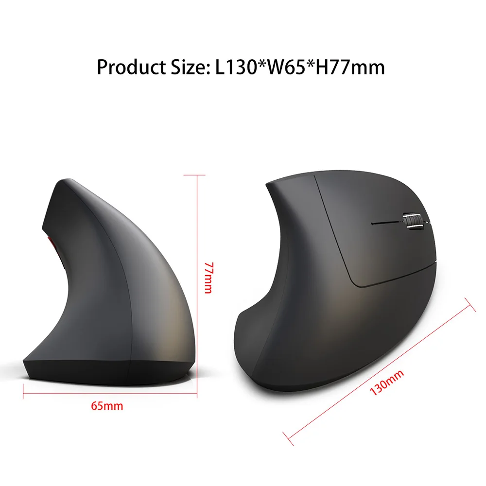 Топ Беспроводная игровая мышь Bluetooth 3,0 мышь 3 регулируемые dpi 800 1600 2400 6 кнопок перезаряжаемая эргономичная Вертикальная мышь