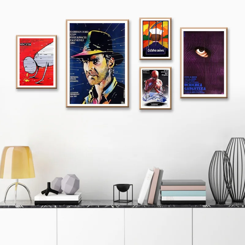 

Raiders Of The Lost Ark Poland Polish Movie Film Retro Vintage Poster Canvas Painting Wall Sticker Home Art Home Decor Gift