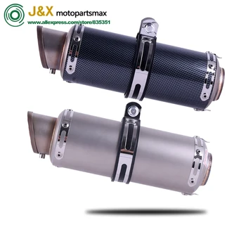 

Universal Motorcycle exhaust Modified Scooter Ak Exhaust Muffle Fit for most motorcycle z800/cbr1000/cbt/srz/t-max/carbon fiber
