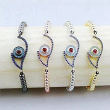 Регулируемый 10 шт./лот Мода глаз с фианитами браслет с подвеской оптом, кубический цирконий микро проложить Разъем аксессуар