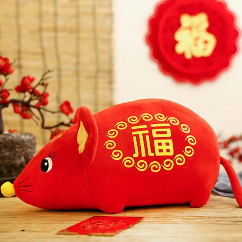 

2020 Mascot Toy New Year Rat Stuffed Plush Doll Soft Mouse Rat New Year Decoration Gift Toys