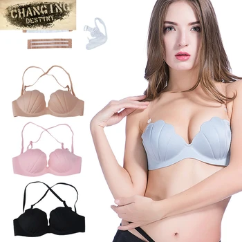 

Female Lingerie Sexy Bras Gather Push Up Women Underwear Bra Girl Transparent Invisible Shoulder Straps Are Removable Bra