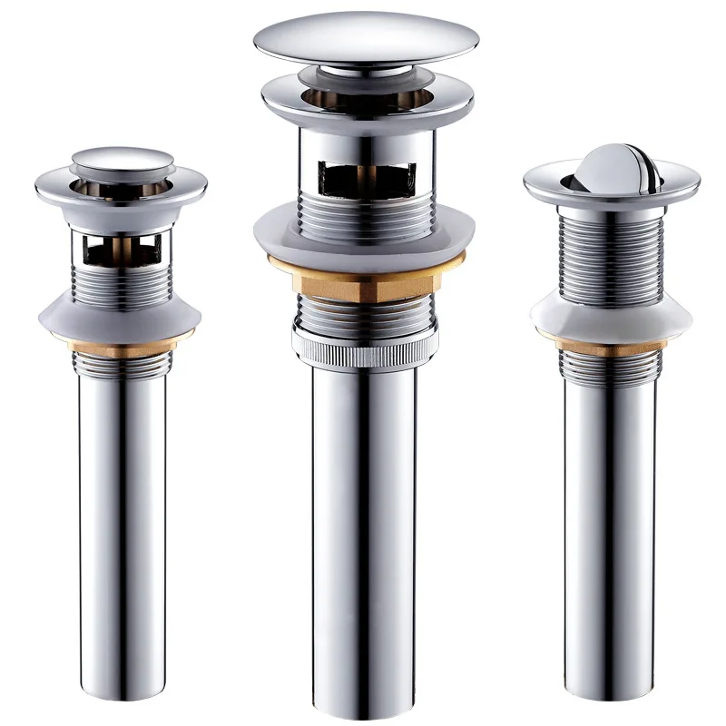 

Слив высокого качества из твердой латуни для ванной комнаты, раковины для ванной комнаты, выдвижная сливная раковина, хромированная отделка, с переливным краном, аксессуары