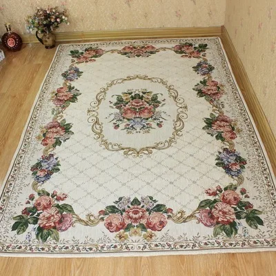 Victorian European Country Traditional Floral Floor Mat Area Rug Carpet Beige U 