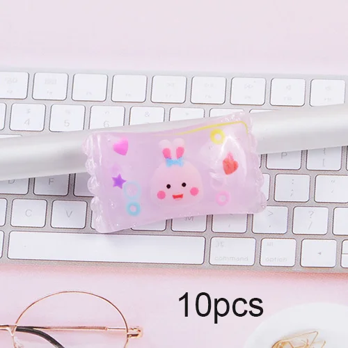 Happy monkey 10 шт. Kawaii Slime Подвески Смола милые животные конфеты добавки аксессуары DIY Набор для пушистой прозрачной хрустящей слизи глины - Цвет: Purple 10pcs