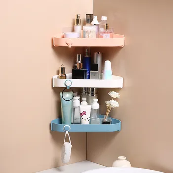 

4YANG Corner Bathroom Rack Adhesive Wall Hanging Seamless Organizer For Toilet Basin Kitchen Punch-Free Shower Shelf Tripod