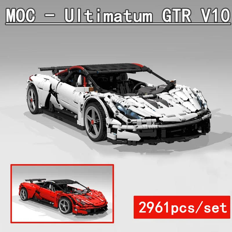 Новая технология серии MOC-14052 Ultimatum GTR V10 спортивные автомобильные строительные блоки кирпичи diy игрушка подарок на день рождения Рождество
