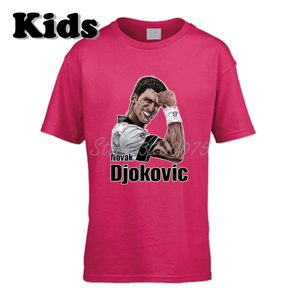 Детская футболка одежда с героями мультфильмов «Novak Djokovic Nole Djoker» футболка с круглым вырезом для мальчиков и девочек W19040713 - Цвет: 15