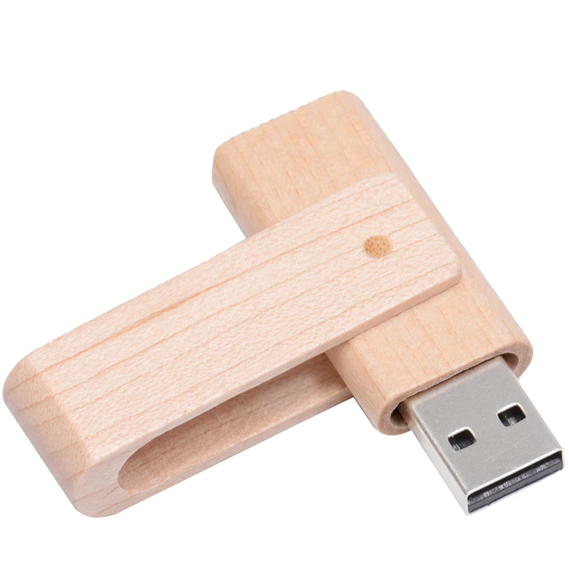 JASTER 4 модель вращающийся деревянный логотип usb флэш-накопитель 4 ГБ 8 ГБ 16 ГБ 32 ГБ 64 ГБ usb 2,0 подарок гравировка логотипа - Цвет: maple wood