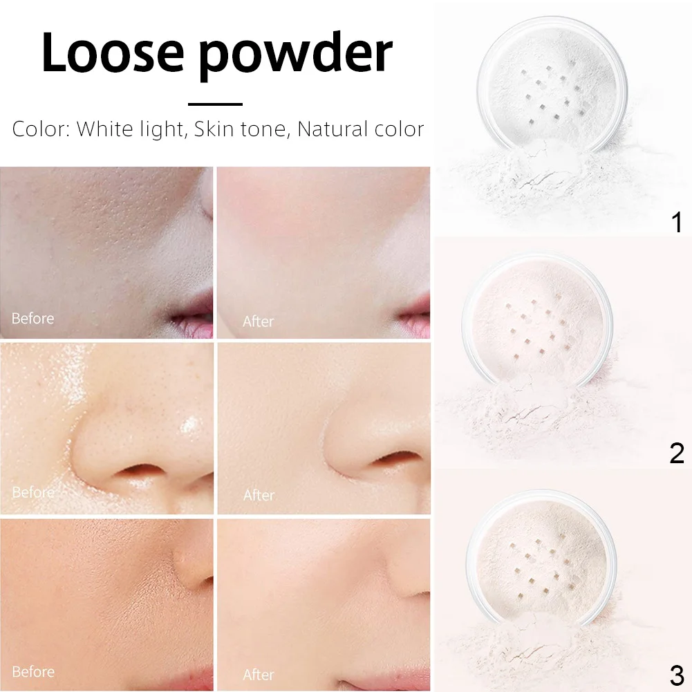 Women Loose Powder Accessories Matte Finish Long Lasting Oil Control Makeup Base Cosmetic Tool Finishing Concealer Face Care